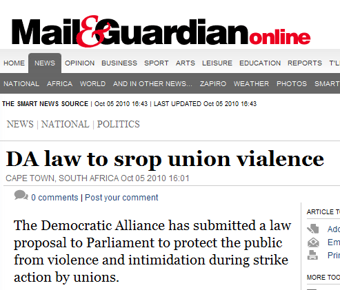 Mail & Guardian Spelling fail